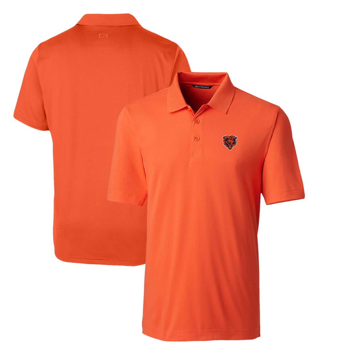 Men's Cutter & Buck Orange Chicago Bears Throwback Logo Big & Tall Forge Stretch Polo
