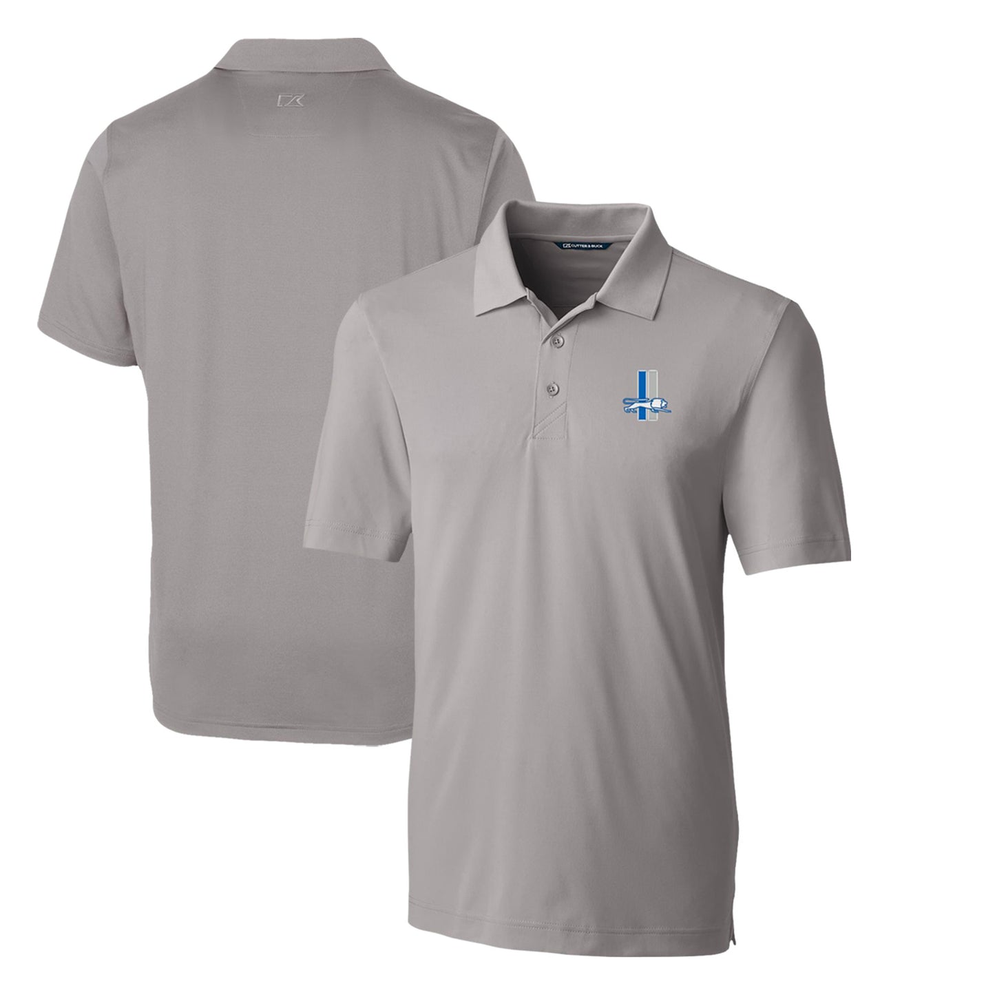 Men's Cutter & Buck Gray Detroit Lions Throwback Logo Big & Tall Forge Stretch Polo