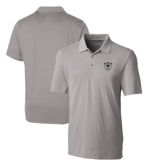 Men's Cutter & Buck Gray Las Vegas Raiders Throwback Logo Big & Tall Forge Stretch Polo