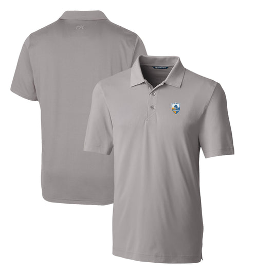 Men's Cutter & Buck Gray Los Angeles Chargers Throwback Logo Big & Tall Forge Stretch Polo