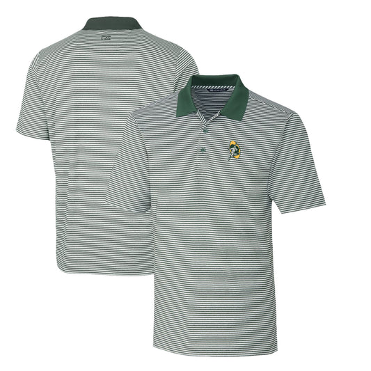 Men's Cutter & Buck Green Green Bay Packers Throwback Logo Big & Tall Forge Tonal Stripe Stretch Polo