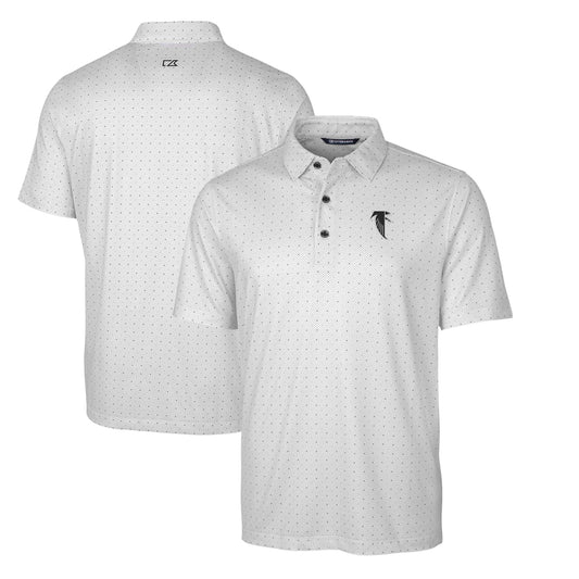 Men's Cutter & Buck Charcoal Atlanta Falcons Throwback Logo Big & Tall Pike Double Dot Print Stretch Polo