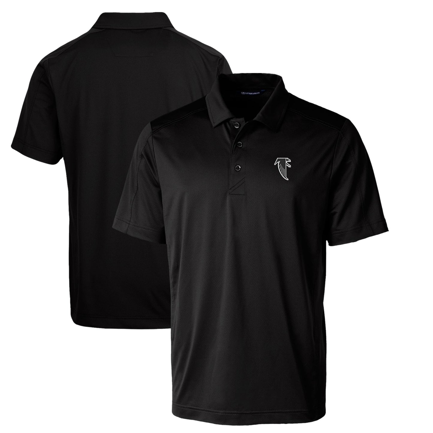 Men's Cutter & Buck Black Atlanta Falcons Throwback Logo Big & Tall Prospect Textured Stretch Polo