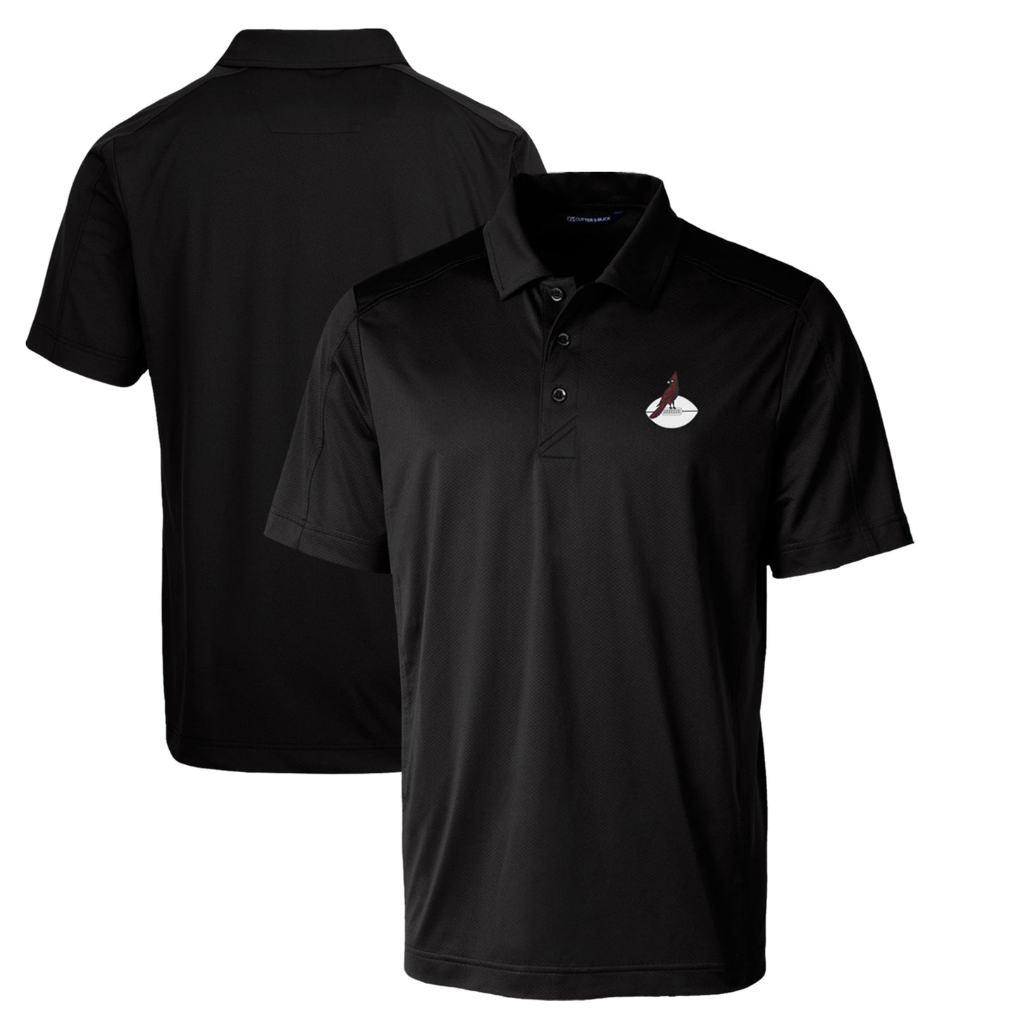 Men's Cutter & Buck Black Arizona Cardinals Throwback Logo Big & Tall Prospect Textured Stretch Polo