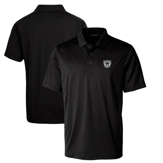 Men's Cutter & Buck Black Las Vegas Raiders Throwback Logo Big & Tall Prospect Textured Stretch Polo
