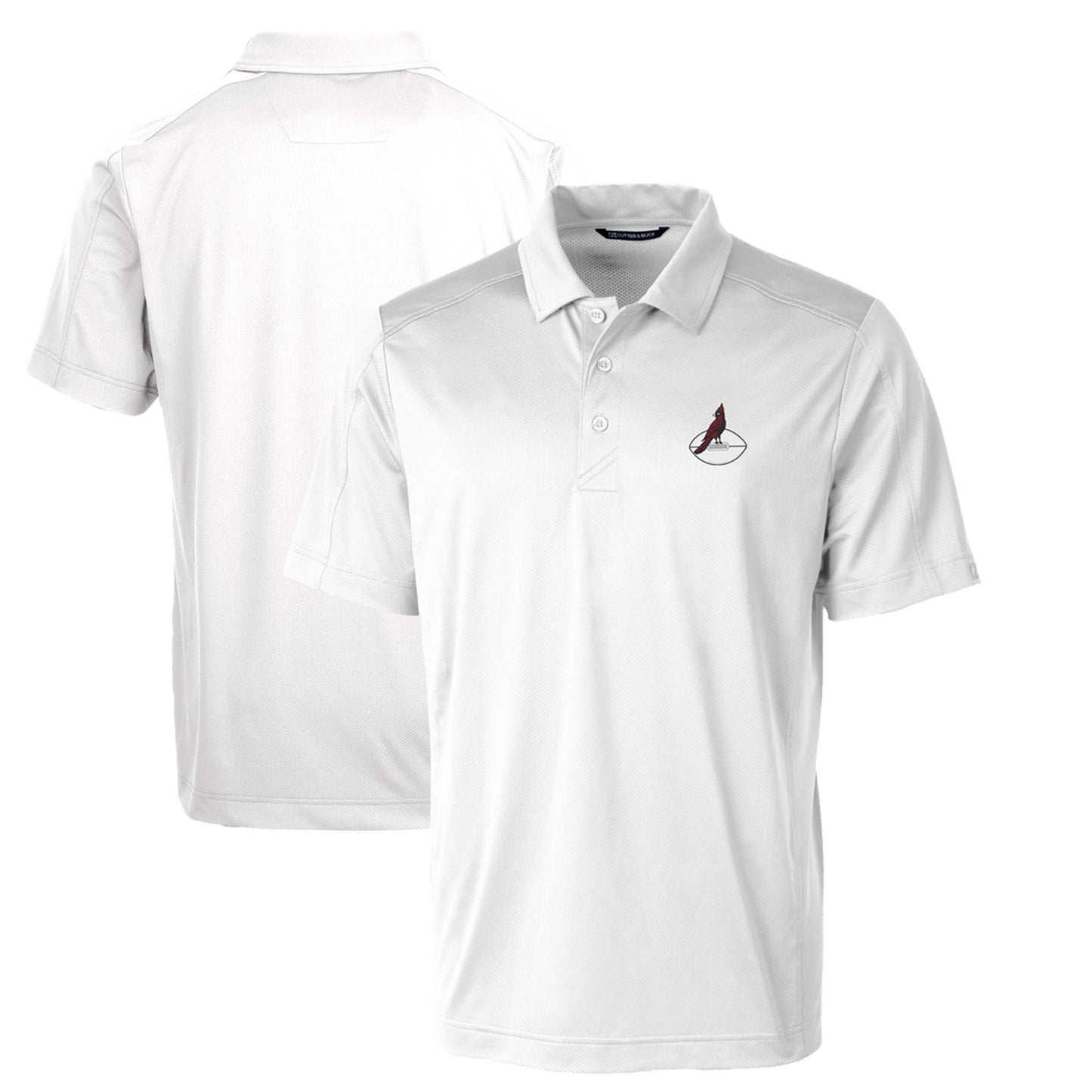 Men's Cutter & Buck White Arizona Cardinals Throwback Logo Big & Tall Prospect Textured Stretch Polo