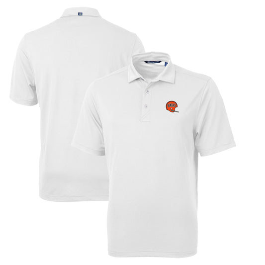 Men's Cutter & Buck White Cincinnati Bengals Throwback Logo Virtue Eco Pique Recycled Big & Tall Polo