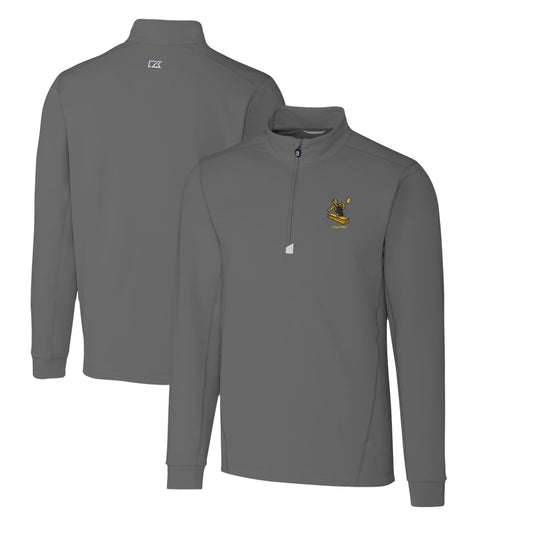 Men's Cutter & Buck Steel Pittsburgh Steelers Throwback Logo Traverse Stretch Quarter-Zip Big & Tall Pullover Top