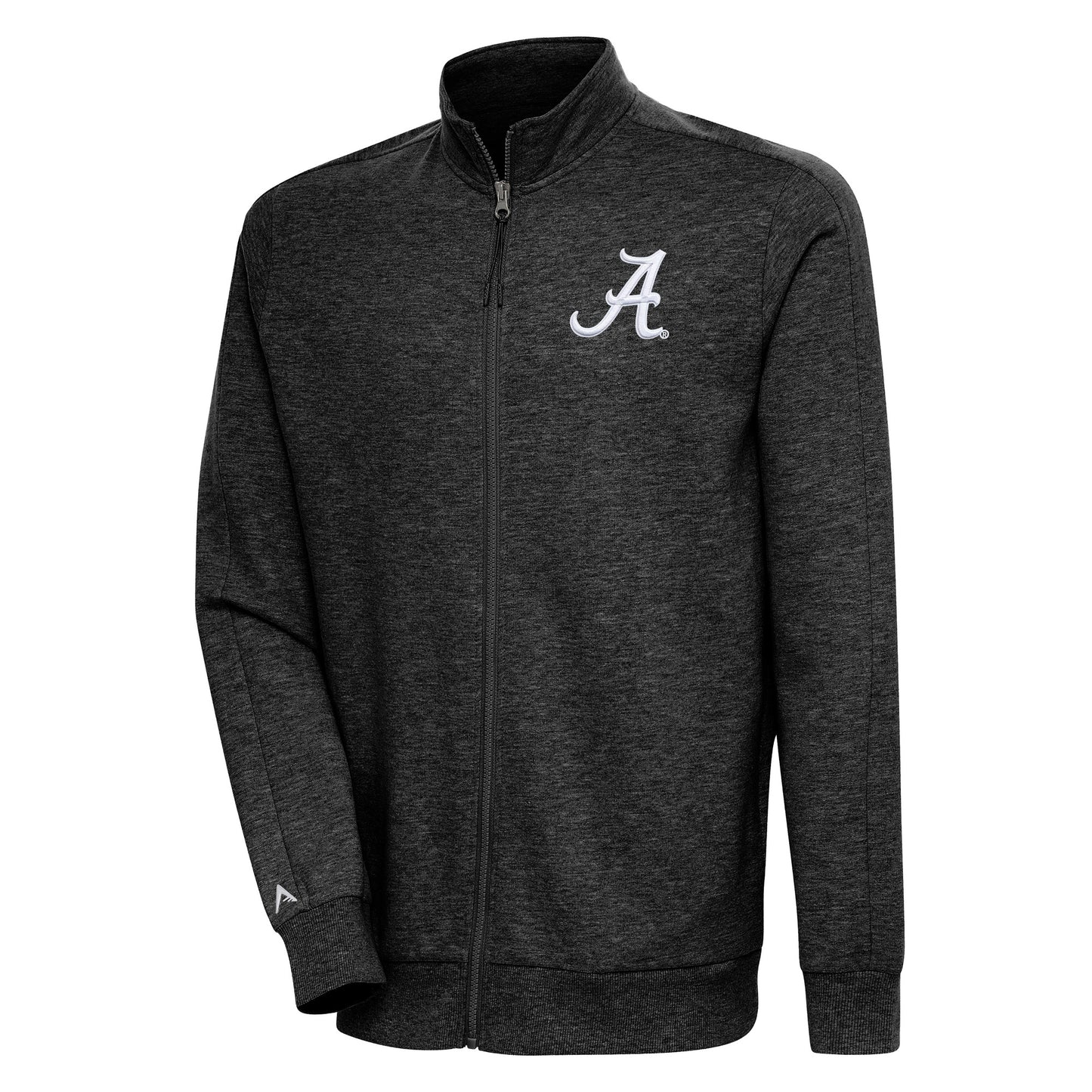 Men's Antigua Heather Black Alabama Crimson Tide Action Full-Zip Jacket