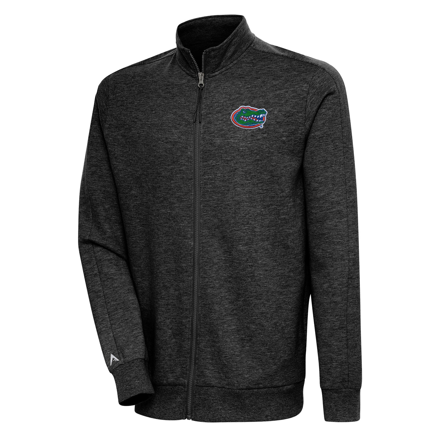 Men's Antigua Heather Black Florida Gators Action Full-Zip Jacket