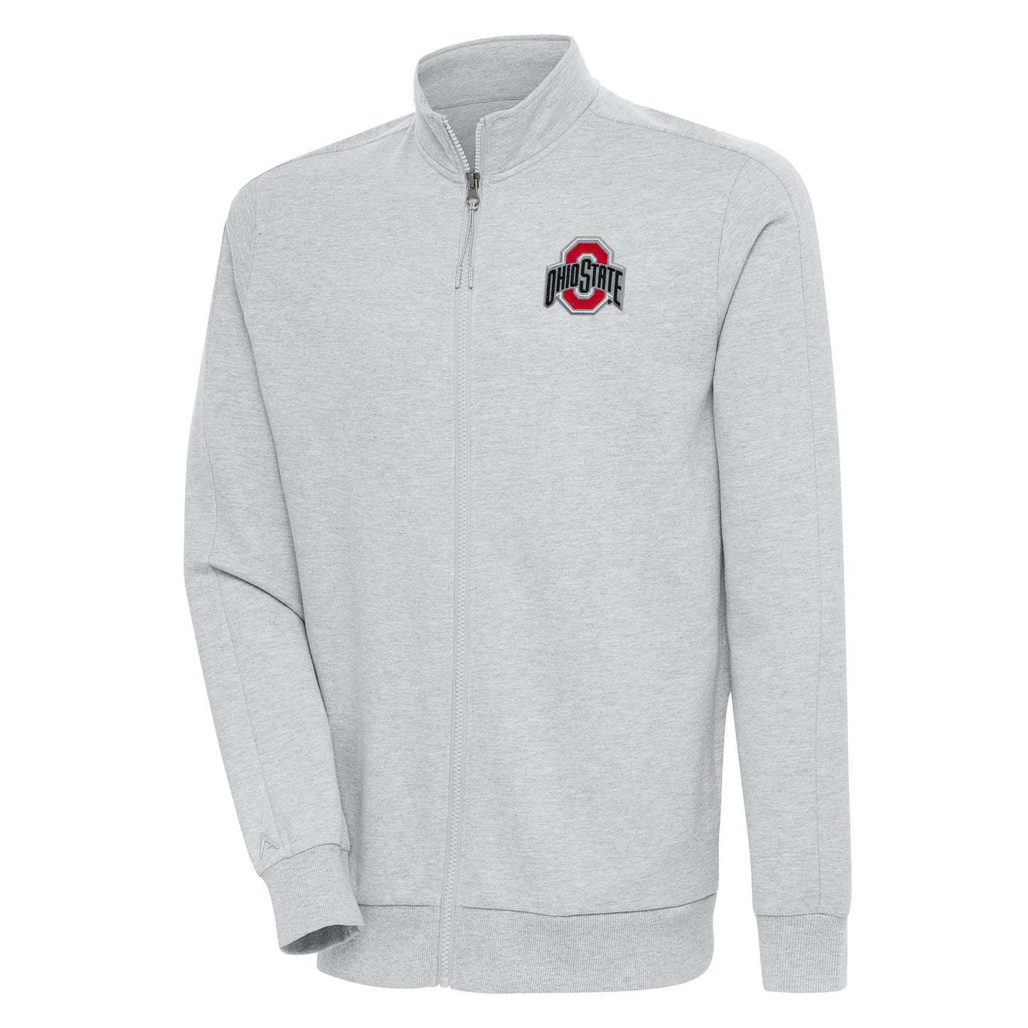 Men's Antigua Heather Gray Ohio State Buckeyes Action Full-Zip Jacket