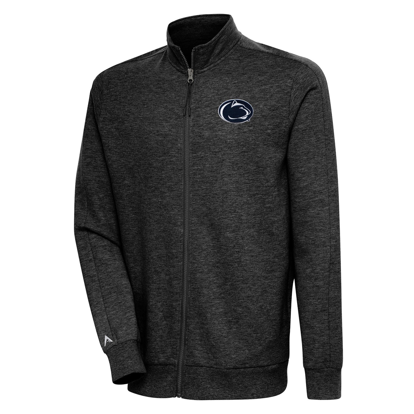Men's Antigua Heather Black Penn State Nittany Lions Action Full-Zip Jacket