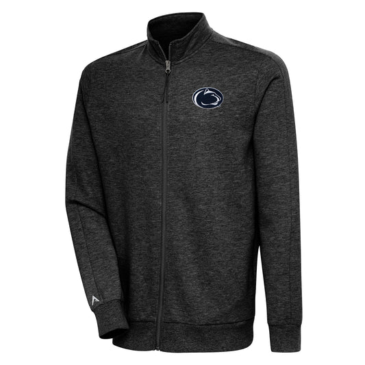 Men's Antigua Heather Black Penn State Nittany Lions Action Full-Zip Jacket