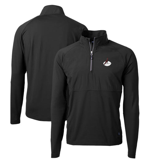 Men's Cutter & Buck Black Arizona Cardinals Adapt Eco Knit Hybrid Recycled Quarter-Zip Throwback Pullover Top