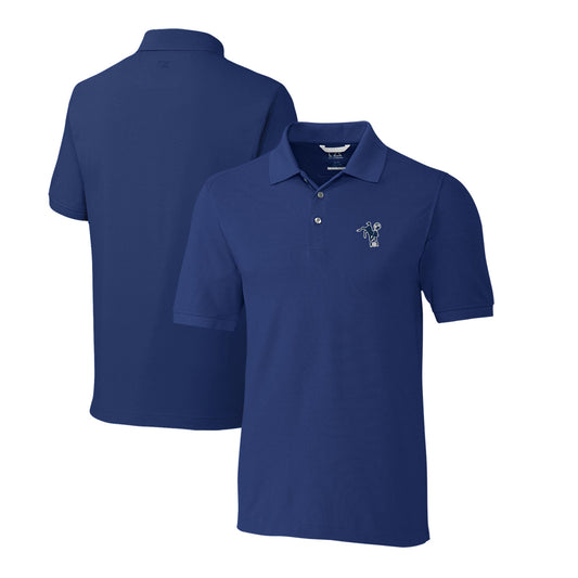 Men's Cutter & Buck Royal Indianapolis Colts Advantage Tri-Blend Pique Throwback Polo