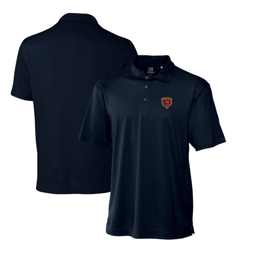 Men's Cutter & Buck Navy Chicago Bears Throwback Logo DryTec Genre Textured Solid Polo