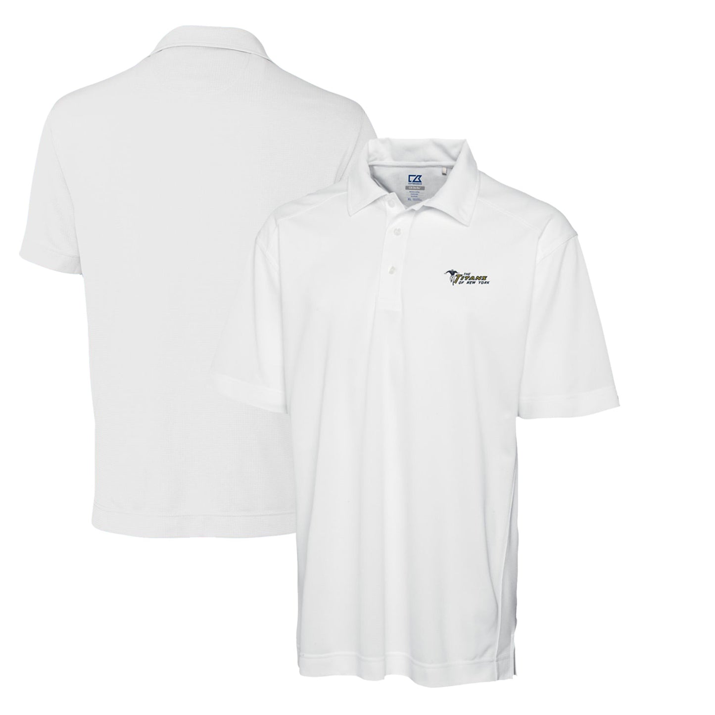 Men's Cutter & Buck White New York Jets Throwback Logo DryTec Genre Textured Solid Polo