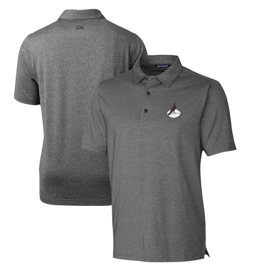 Men's Cutter & Buck Heather Charcoal Arizona Cardinals Throwback Logo Forge Heathered Stretch Polo