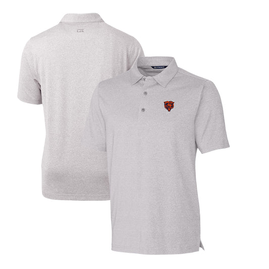 Men's Cutter & Buck Heather Gray Chicago Bears Throwback Logo Forge Heathered Stretch Polo