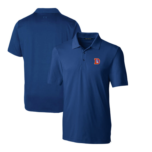 Men's Cutter & Buck Royal Denver Broncos Throwback Logo Forge Stretch Polo