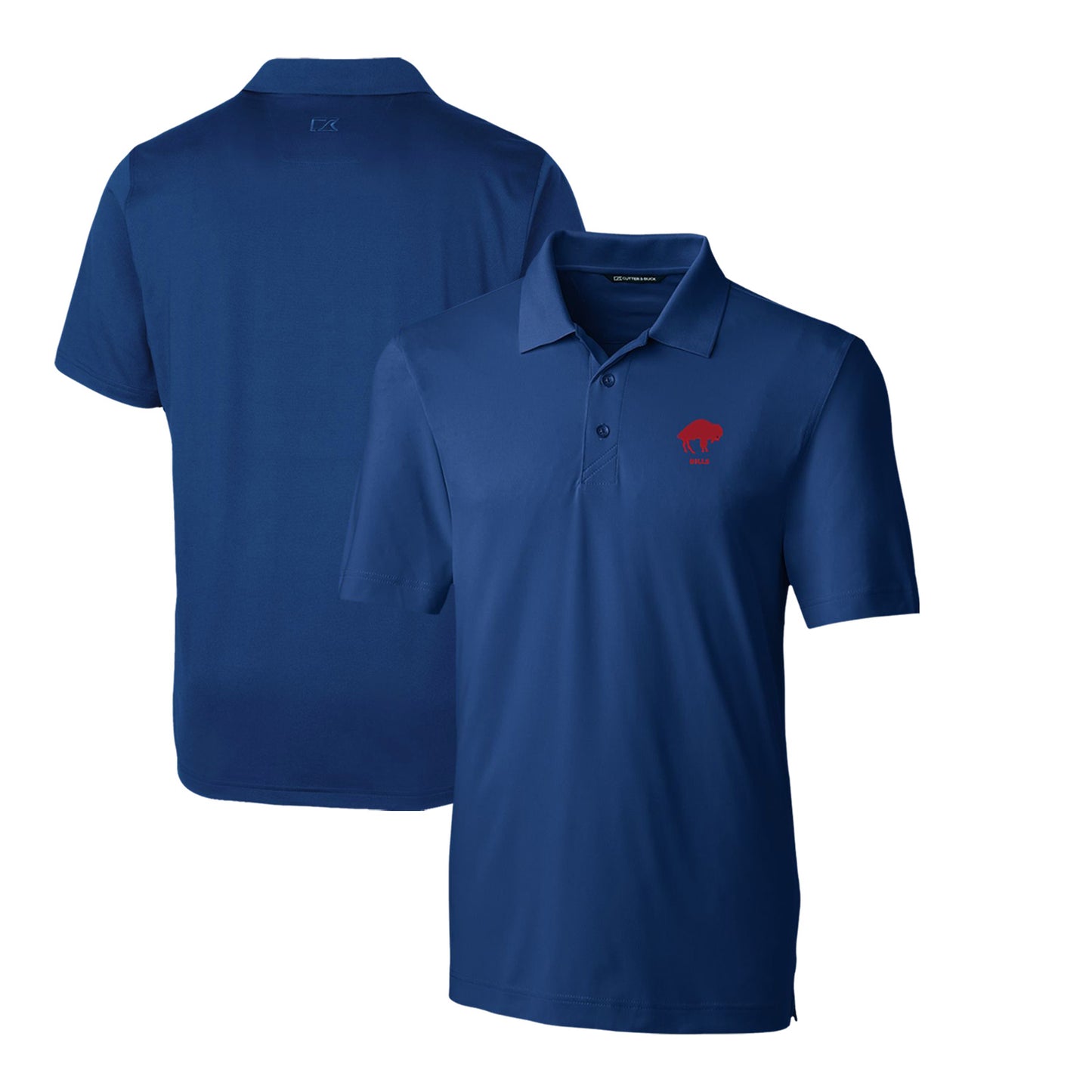 Men's Cutter & Buck Royal Buffalo Bills Throwback Logo Forge Stretch Polo