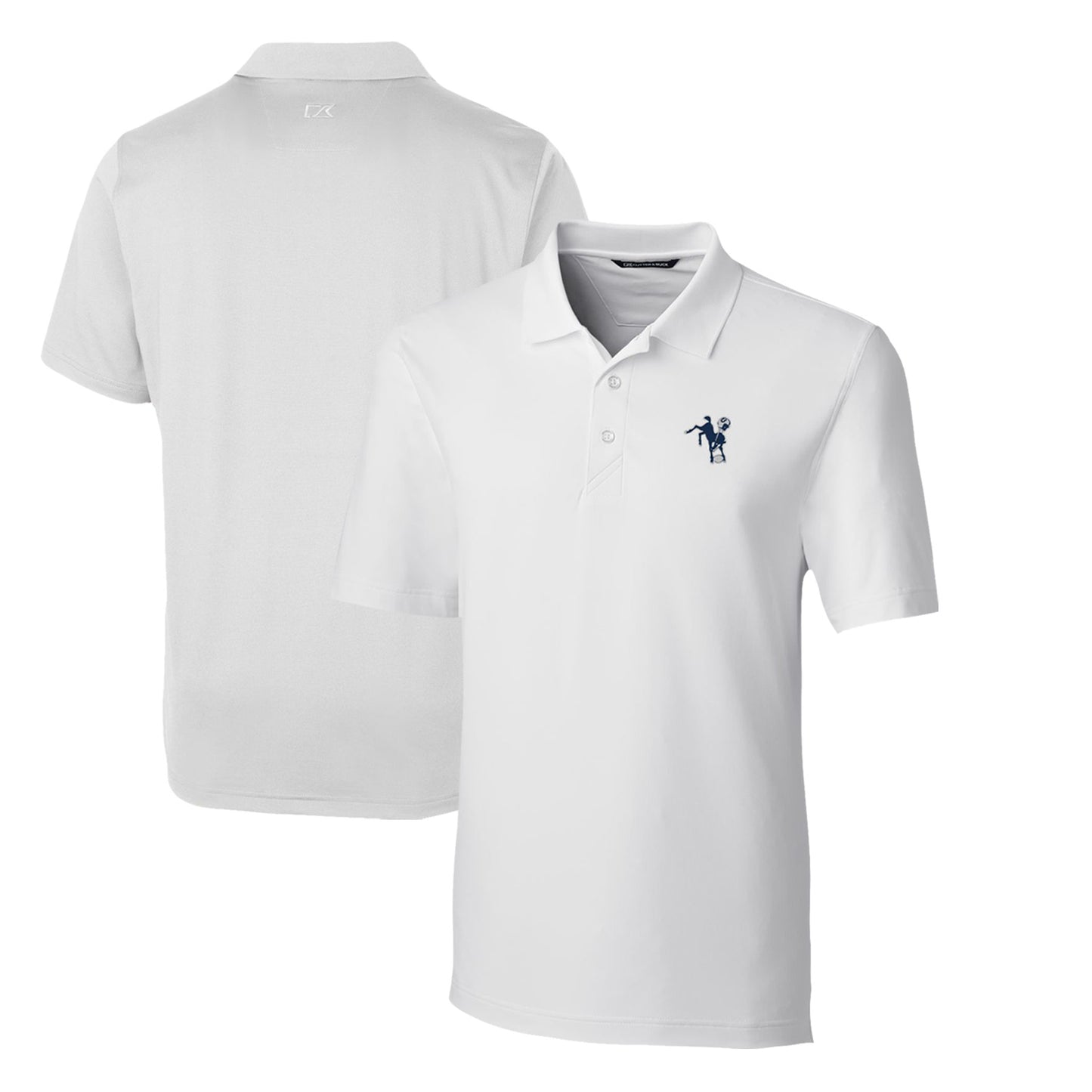 Men's Cutter & Buck White Indianapolis Colts Throwback Logo Forge Stretch Polo