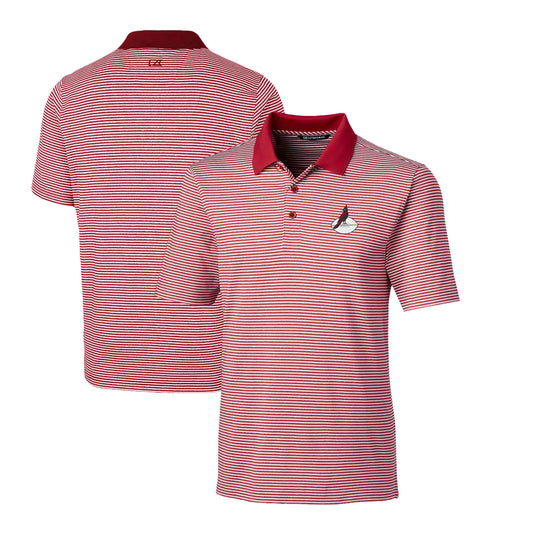 Men's Cutter & Buck Cardinal Arizona Cardinals Throwback Logo Forge Tonal Stripe Stretch Polo