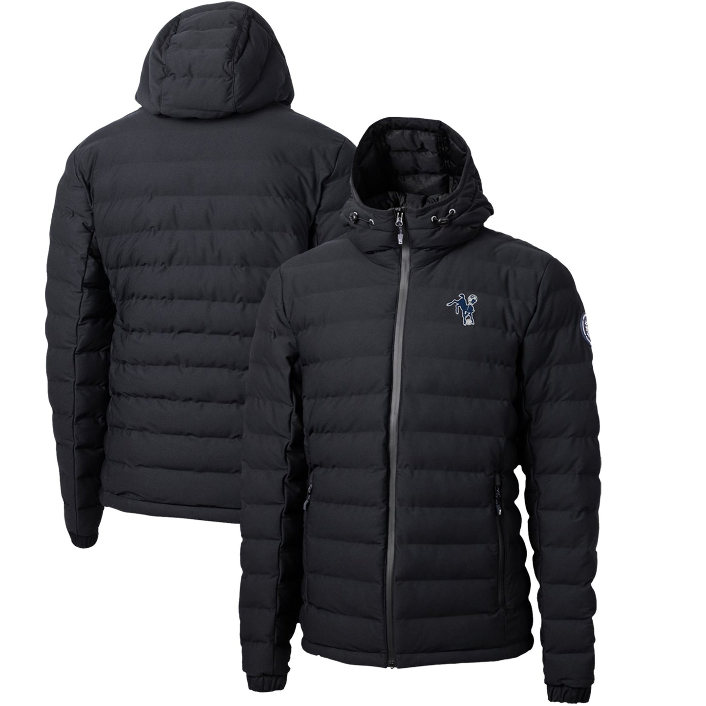 Men's Cutter & Buck Black Indianapolis Colts Throwback Logo Mission Ridge Repreve Eco Insulated Puffer Full-Zip Jacket