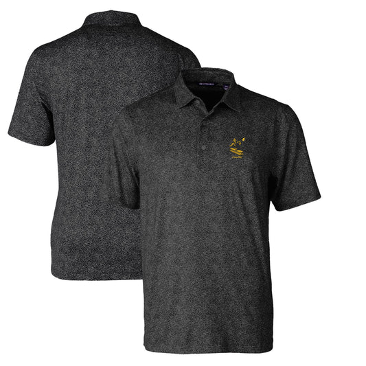 Men's Cutter & Buck Black Pittsburgh Steelers Throwback Logo Pike Constellation Stretch Polo