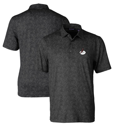 Men's Cutter & Buck Black Arizona Cardinals Throwback Logo Pike Constellation Stretch Polo