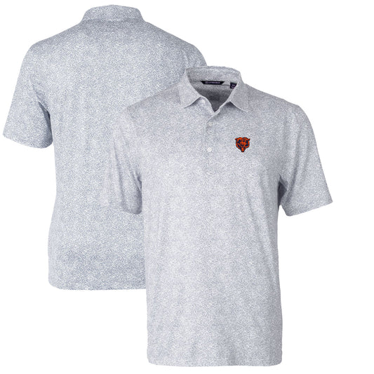 Men's Cutter & Buck Gray Chicago Bears Throwback Logo Pike Constellation Stretch Polo