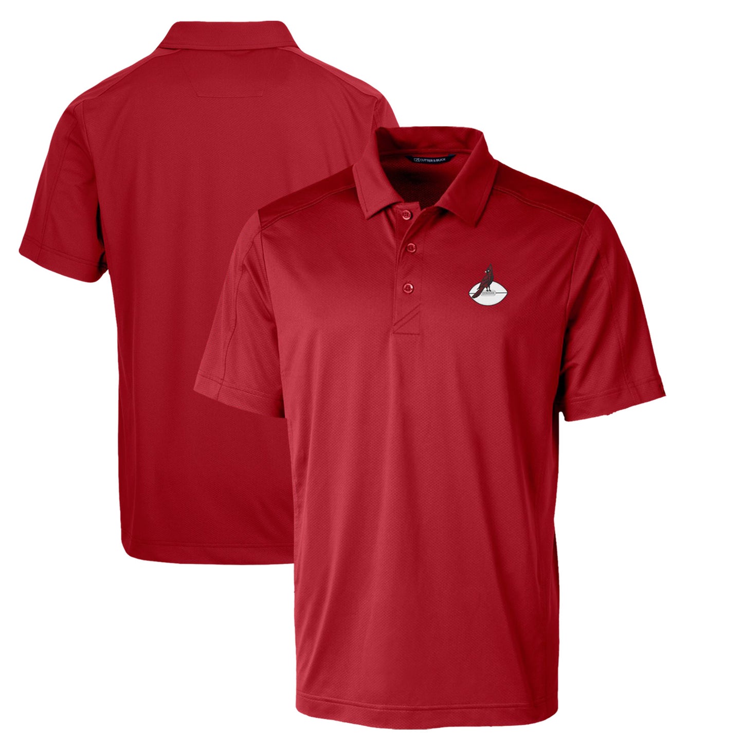 Men's Cutter & Buck Cardinal Arizona Cardinals Throwback Logo Prospect Textured Stretch Polo