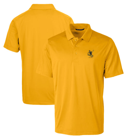 Men's Cutter & Buck Gold Pittsburgh Steelers Throwback Logo Prospect Textured Stretch Polo