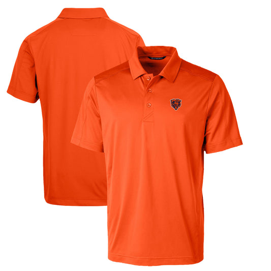 Men's Cutter & Buck Orange Chicago Bears Throwback Logo Prospect Textured Stretch Polo