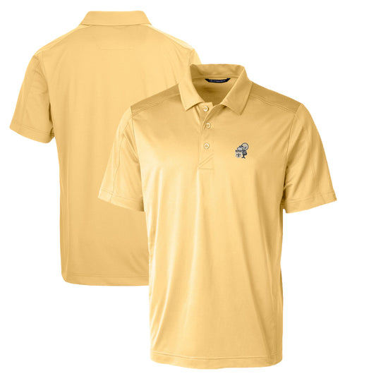 Men's Cutter & Buck Gold New Orleans Saints Throwback Logo Prospect Textured Stretch Polo