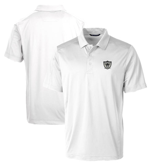 Men's Cutter & Buck White Las Vegas Raiders Throwback Logo Prospect Textured Stretch Polo