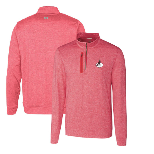 Men's Cutter & Buck Cardinal Arizona Cardinals Stealth Heathered Throwback Logo Quarter-Zip Pullover Top