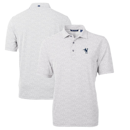 Men's Cutter & Buck Gray Indianapolis Colts Throwback Logo Virtue Eco-Pique Botanical Recycled Polo