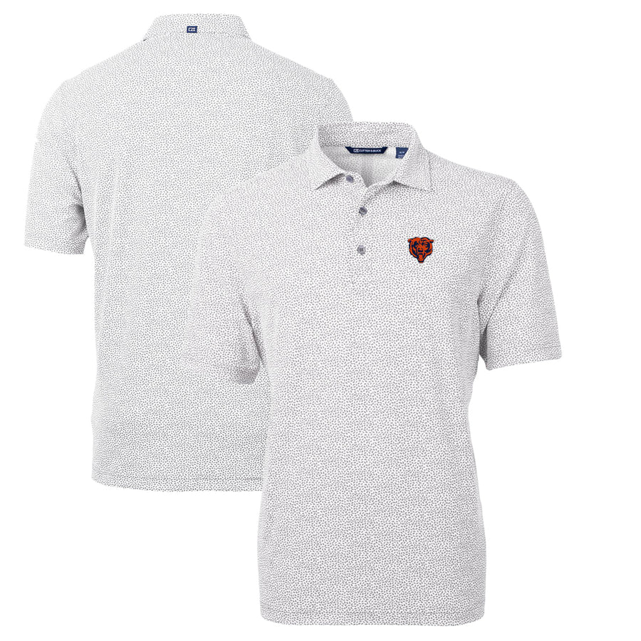 Men's Cutter & Buck Gray Chicago Bears Throwback Logo Virtue Eco-Pique Botanical Recycled Polo