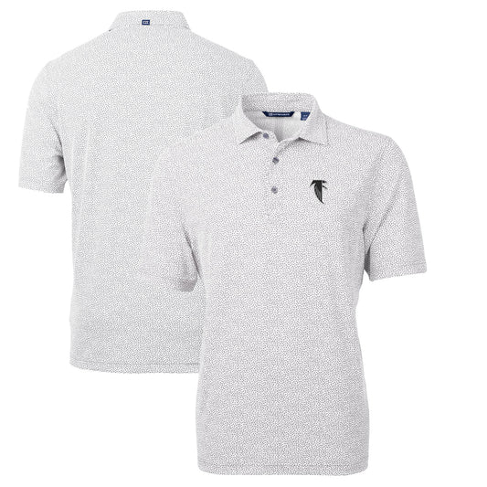 Men's Cutter & Buck Gray Atlanta Falcons Throwback Logo Virtue Eco-Pique Botanical Recycled Polo