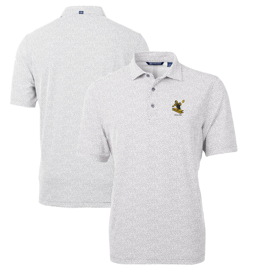 Men's Cutter & Buck Gray Pittsburgh Steelers Throwback Logo Virtue Eco-Pique Botanical Recycled Polo