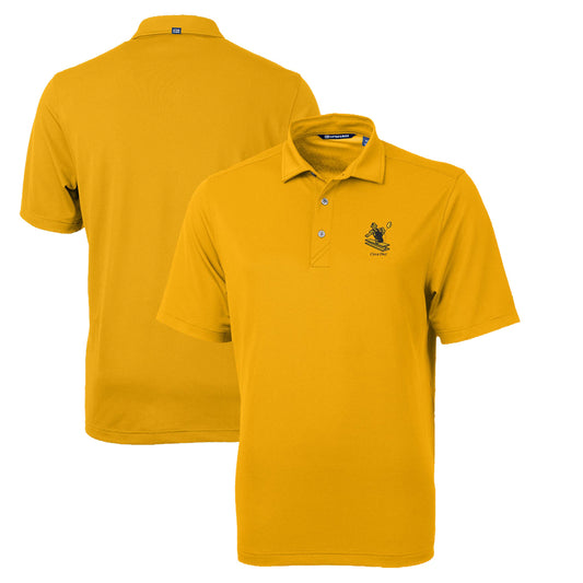 Men's Cutter & Buck Gold Pittsburgh Steelers Throwback Logo Virtue Eco Pique Recycled Polo