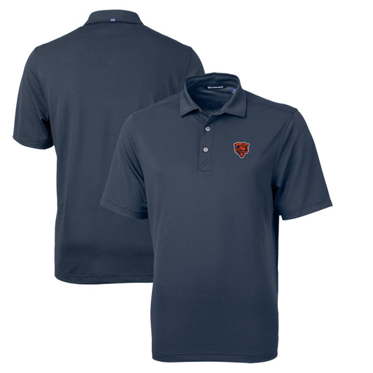 Men's Cutter & Buck Navy Chicago Bears Throwback Logo Virtue Eco Pique Recycled Polo