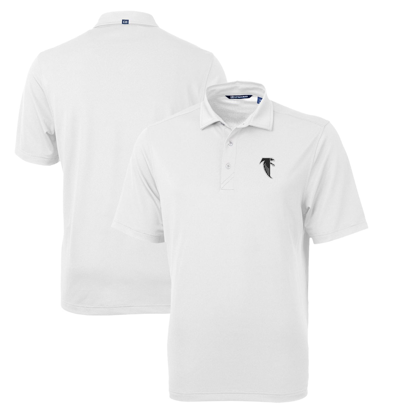 Men's Cutter & Buck White Atlanta Falcons Throwback Logo Virtue Eco Pique Recycled Polo