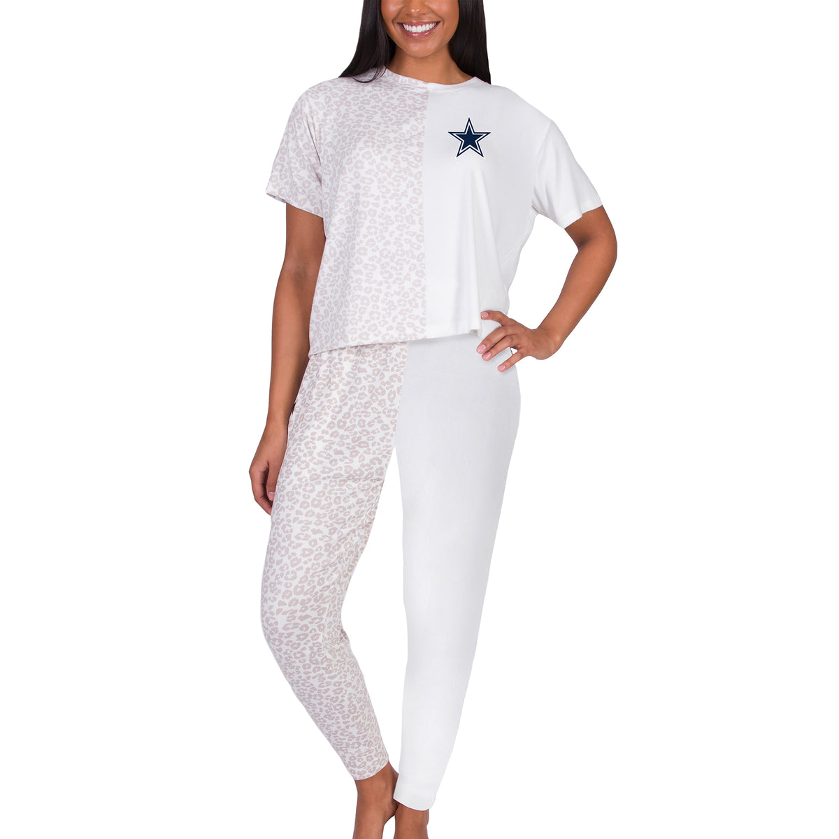 Women's Concepts Sport Cream Dallas Cowboys Brightside Top & Pants Set