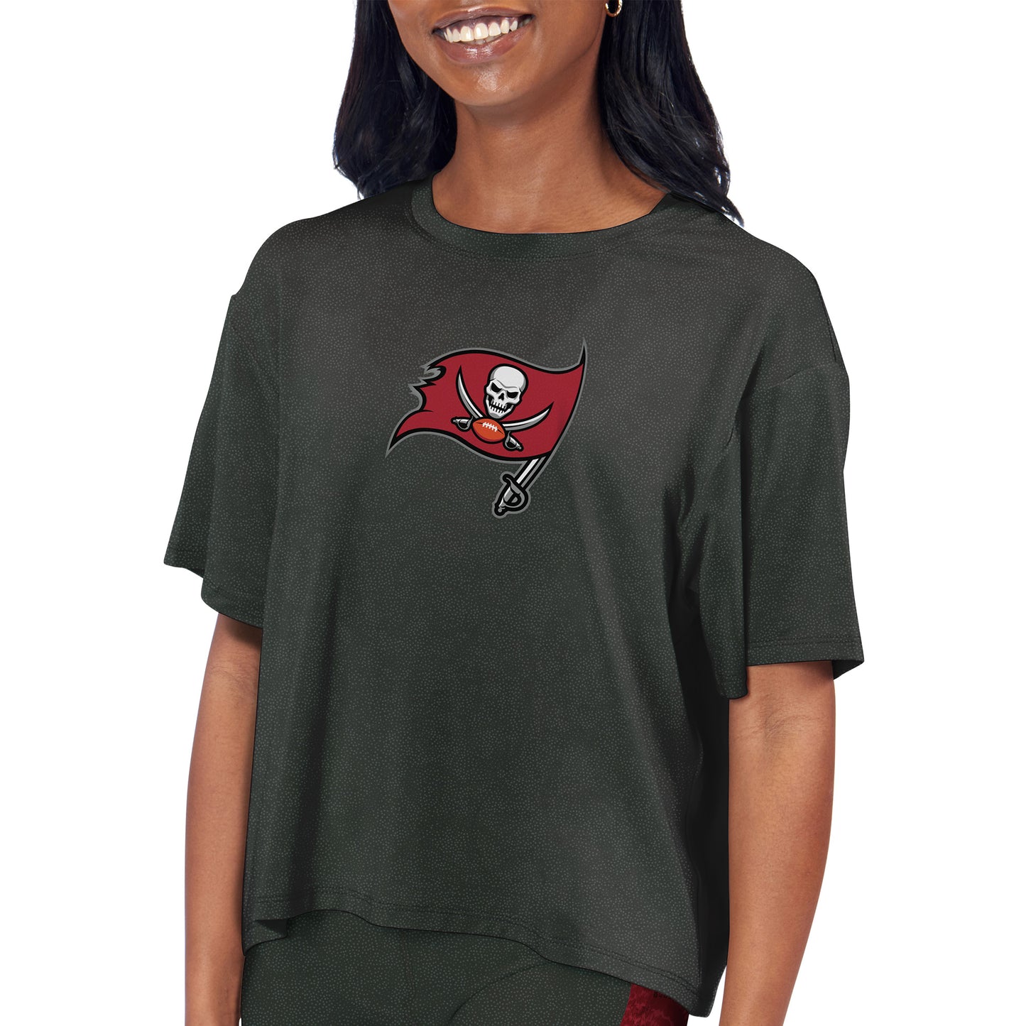 Women's Certo Charcoal Tampa Bay Buccaneers Cropped T-Shirt