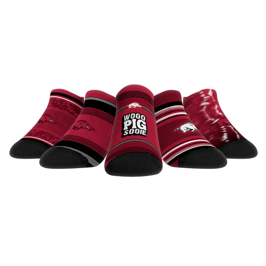 Unisex Rock Em Socks Arkansas Razorbacks Super Fan Five-Pack Low-Cut Socks Set