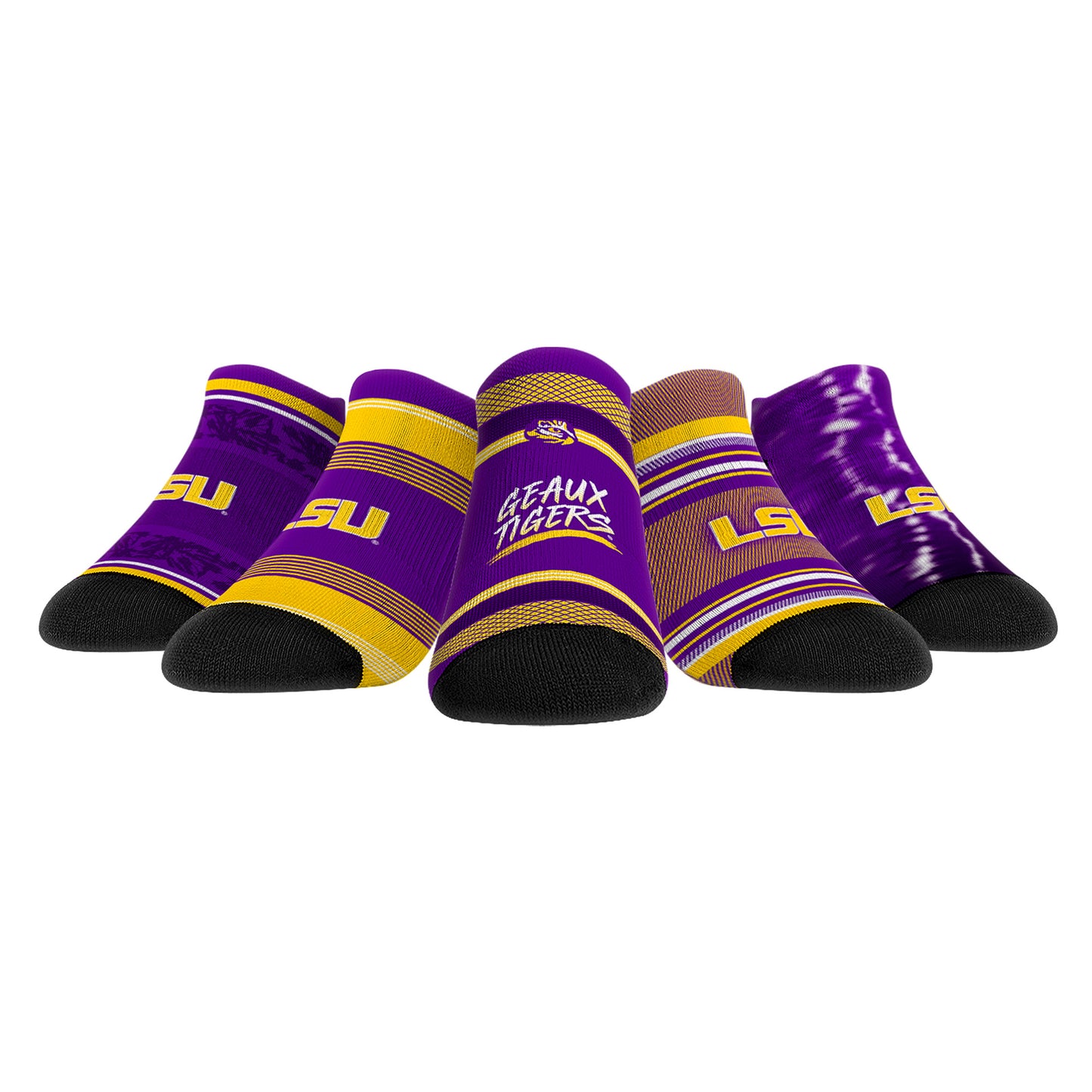 Unisex Rock Em Socks LSU Tigers Super Fan Five-Pack Low-Cut Socks Set