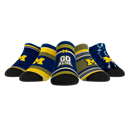 Unisex Rock Em Socks Michigan Wolverines Super Fan Five-Pack Low-Cut Socks Set