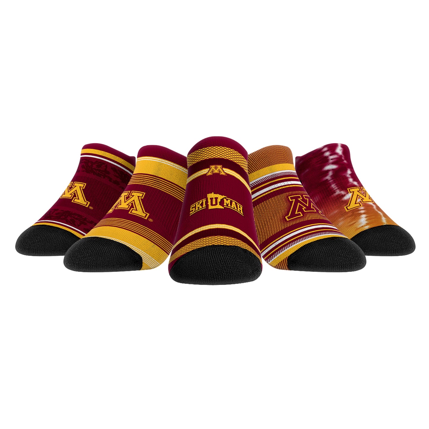 Unisex Rock Em Socks Minnesota Golden Gophers Super Fan Five-Pack Low-Cut Socks Set